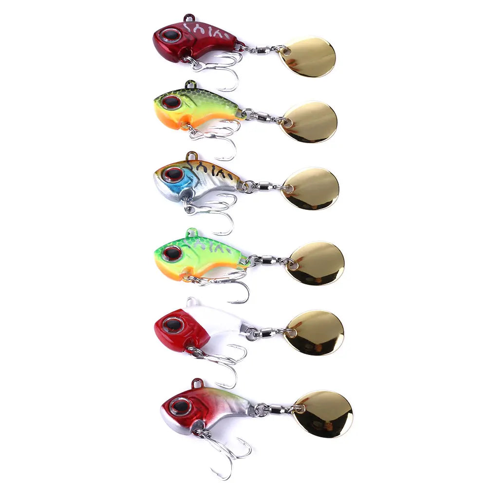 Vib Fishing Lures Hard Mental Lure with Fishing Hook Fishing VIB Lure 2.5CM-9G-10#