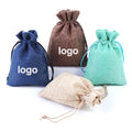 Custom Eco-Friendly Burlap Linen Bags Packaging Gift Necklace Jute Drawstring Bags Jewelry Packaging Pouches
