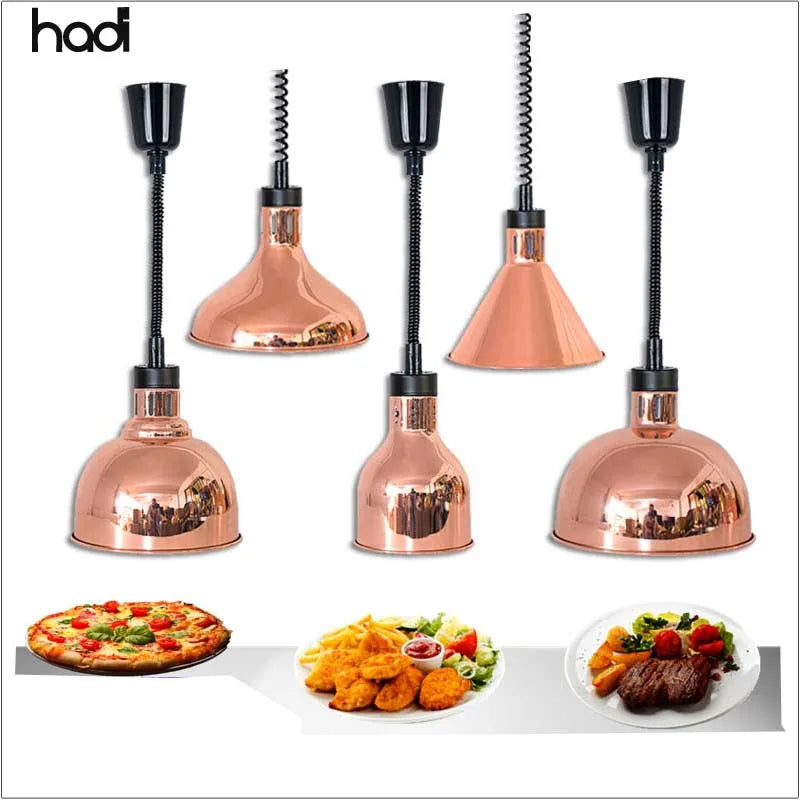 HD Royal Antiqued Copper Lamp Pattern Adjustable Height Infrared Heating Lights Cleaning Commercial Use Buffets Weddings Hotels