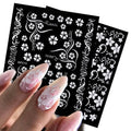 5D Embossed Wholesale Nail Art Flower Carved Rose Pattern Paper Nail Wraps Nail Art Decoration Stickers