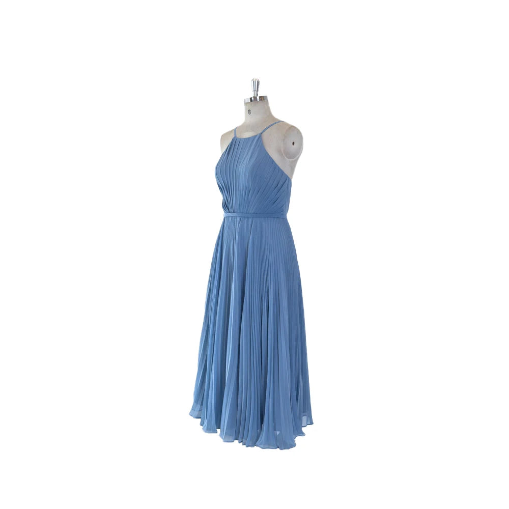 TEENYEE New Fashion Design Halter Neckline Women's Prom Dress Elegant Plus Size Women's Formal Dress for Bridesmaid