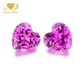Wholesale Price Intense Pink Lab Grown Sapphire Hand Made Loose Gemstone Heart Oval Cut Gemstone for Lab Created Sapphire Ring