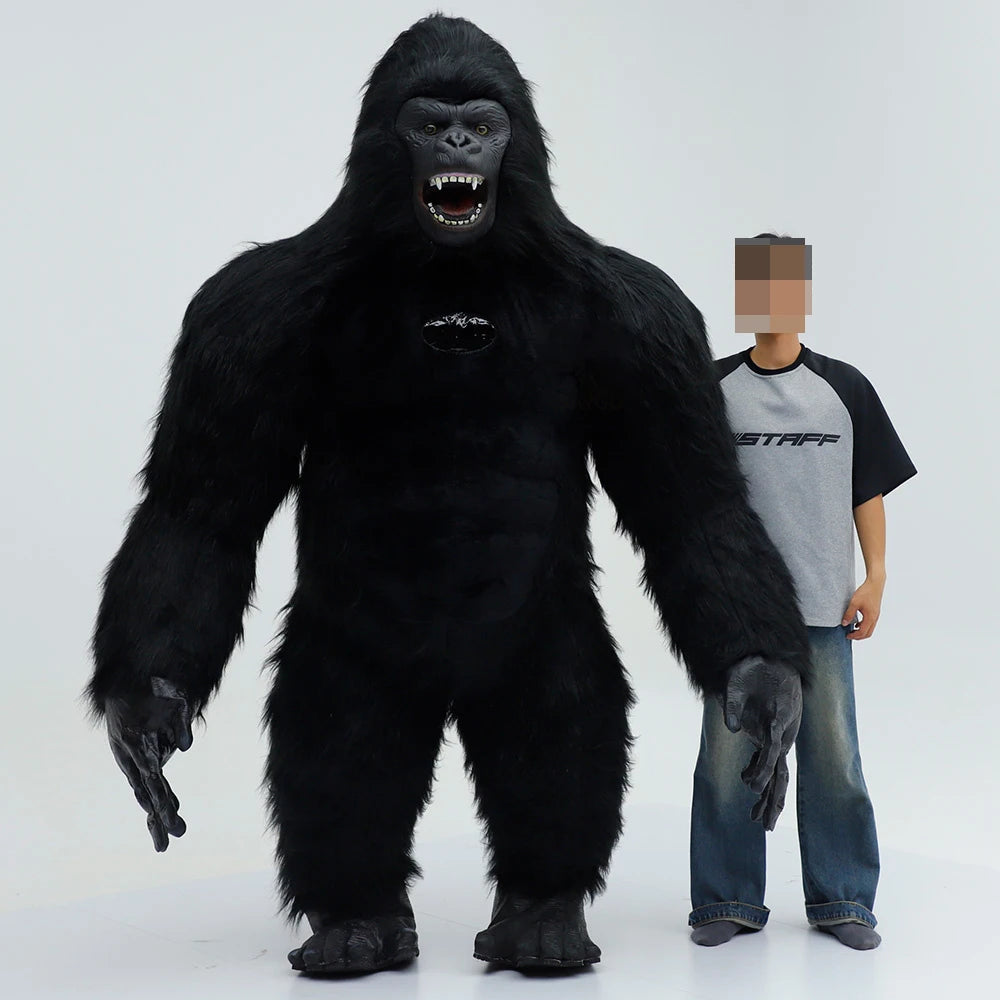 Christmas Inflatable Giant Gorilla Costume 2.2m/2.6m/3m Soft Plush for Adults Party & Event Use