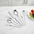 Hotel Stainless Steel Cutlery square Handle Solid Silver Dinner Spoon Fork Knife Dessert Starter Tea Buffet Metal Cutlery