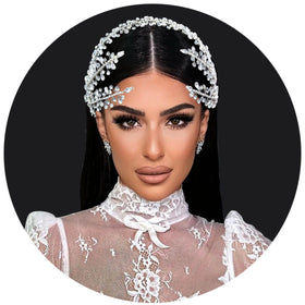Handmade Diamond-Encrusted Hair Accessories Hydraulic Stage Performance Headband for Bridal Wedding