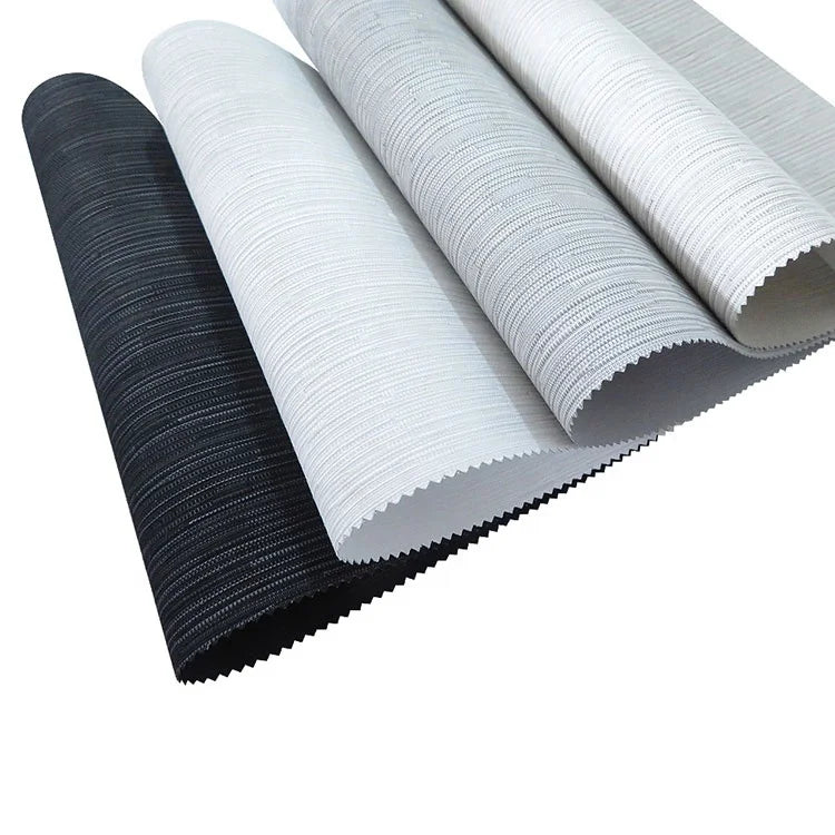 Line Blackout Pvc Waterproof Coated Coating Blackout Roller Blind Shade Plain Fabric for Window Made in China