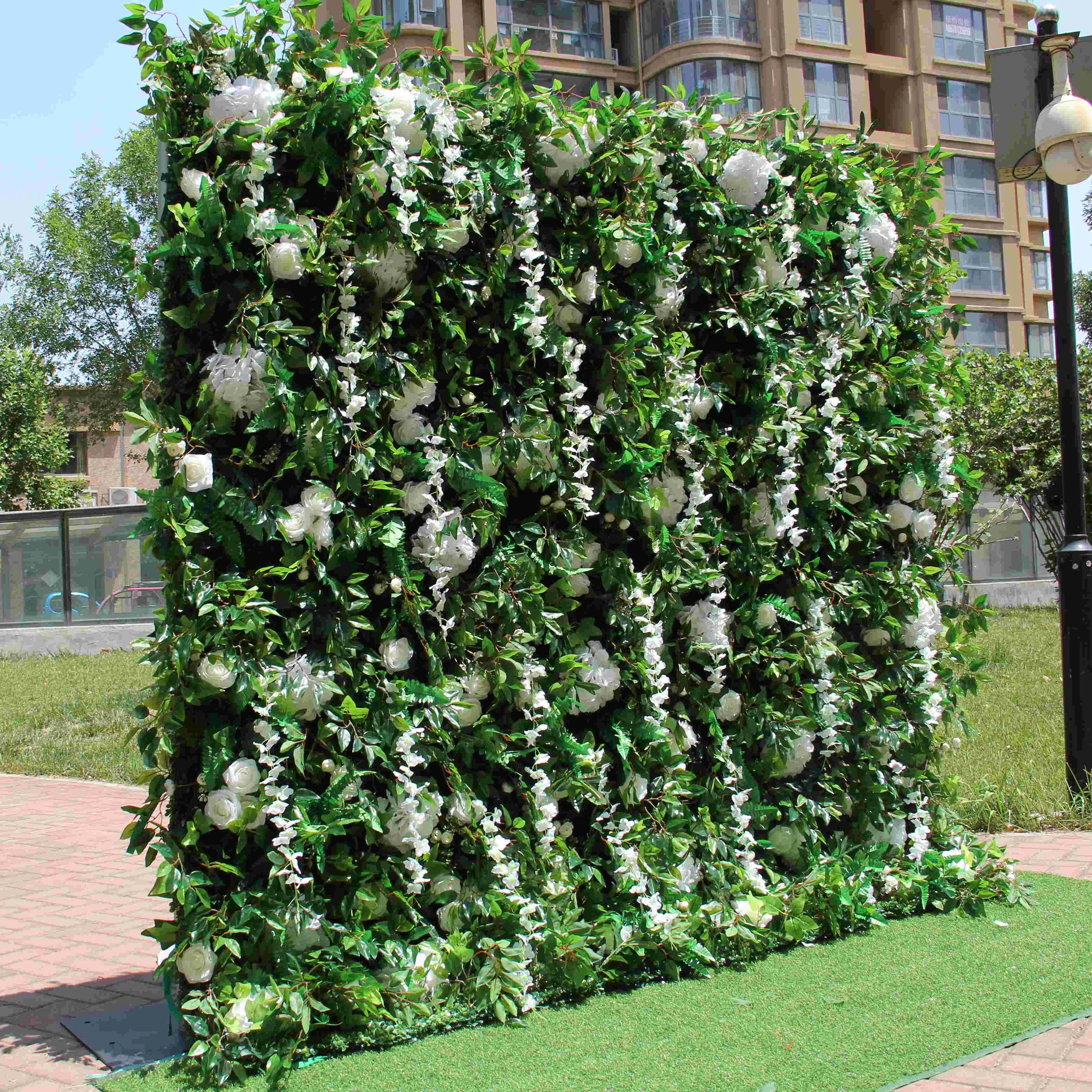 Custom Size Green 3D Floral Wall Wholesale Flower Wall Artificial Panel Backdrop Decoration for Wedding Event Wall