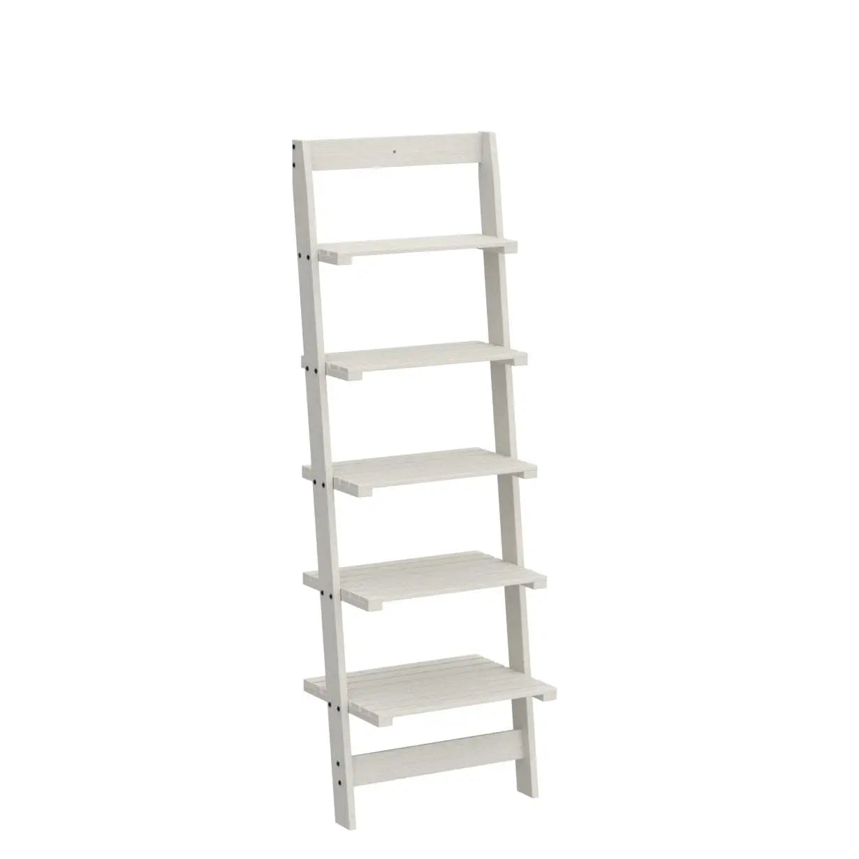 Premium Wood Leaning Ladder Bookshelf Sturdy Construction Space Saving Lightweight for Bedroom Living Room Kitchen Decor