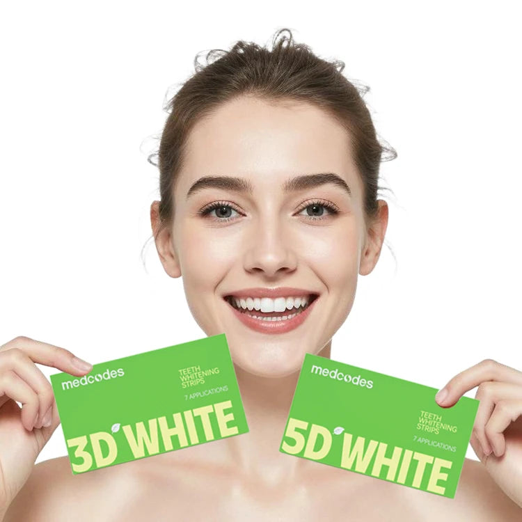 3D 5D White Professional Teeth Whitening Mint Flavor Peroxide Teeth Whitening Strips