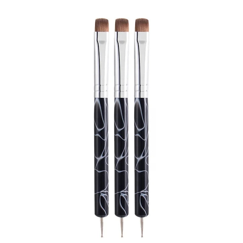 OEM 100% Pure Kolinsky Acrylic French Brush Nail Beauty Brush with  Black Acrylic Handle Nail Dotting Pen French Manicure Tools