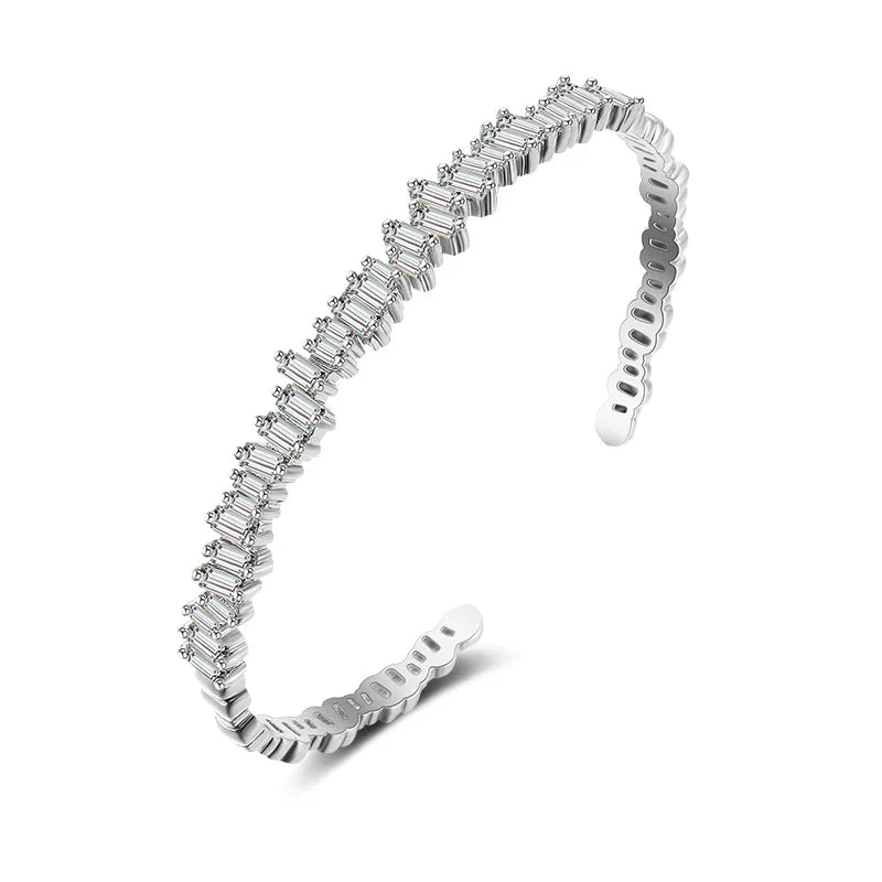 Hot Selling Geometric Irregular Zircon Bracelet Bangle Light Luxury Full Diamond Cuff Bracelet for Women