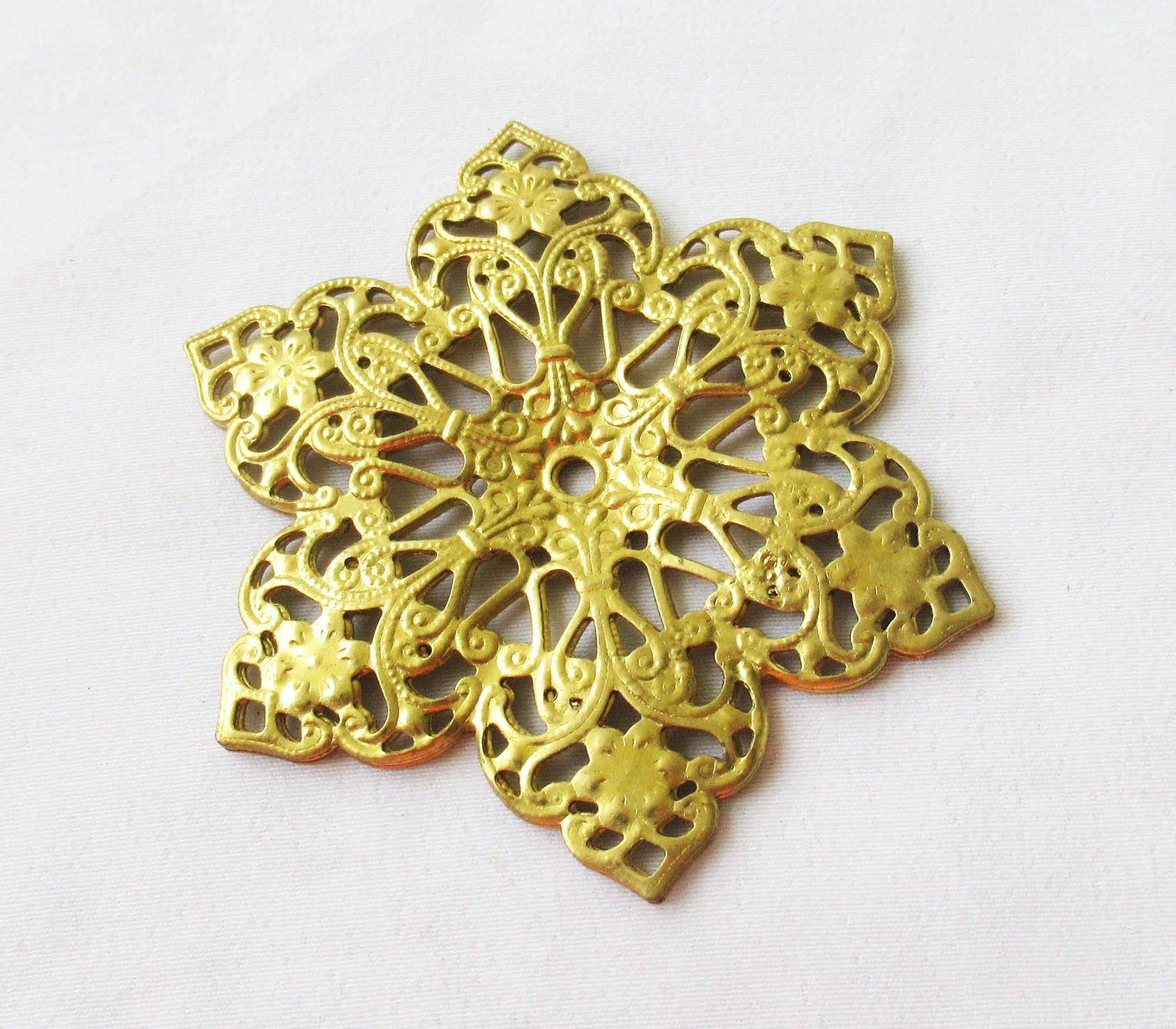 Flower Brass Filigree 63mm Star Findings for Jewelry Making