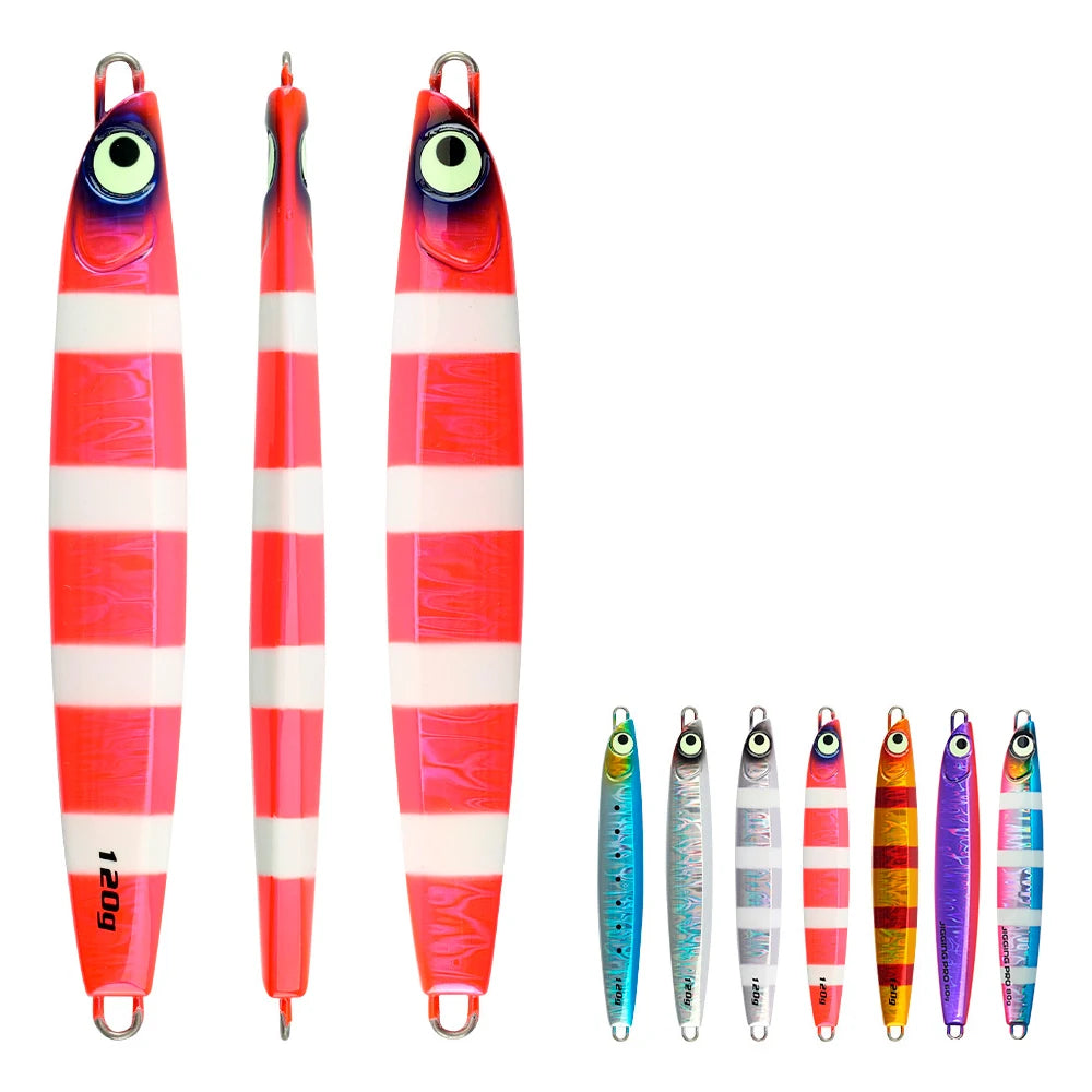 Jigging Pro Vertical Long Casting 60g 80g 100g 120g 160g Luminous Saltwater Deep Sea Boat Fishing Jig 3d Metal Jigging Lure