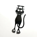 Creative Hollow Plastic Bookmarks for Kittens Hollow-Out Bookmark Black Bookmark Hung by Kitten