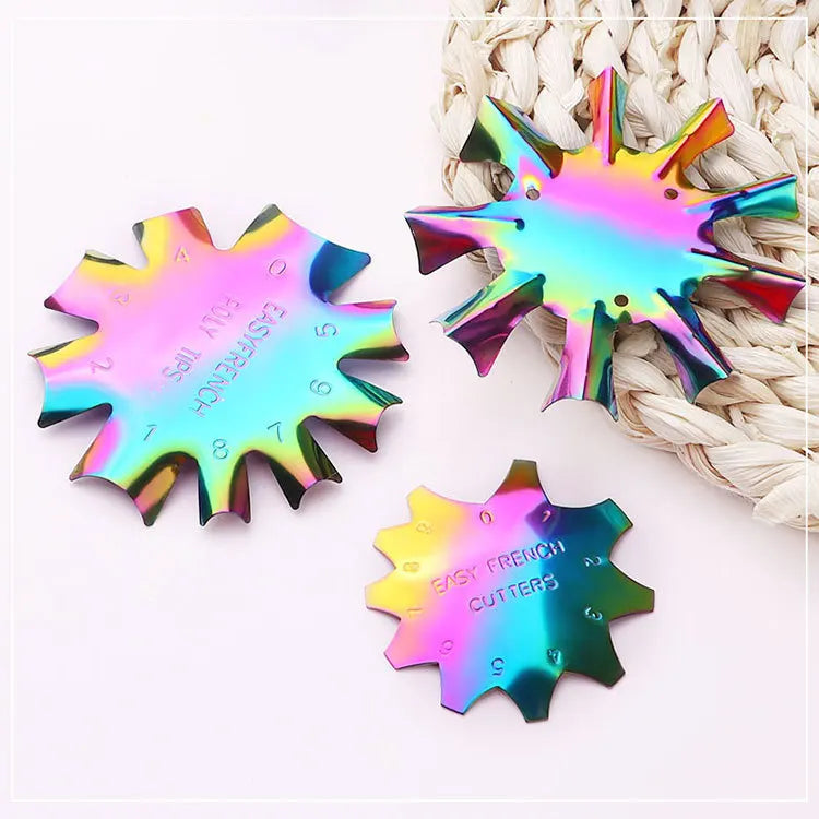Color plated French Manicure Stencil Nail Cutter Mold Plate Edge Line Nail Plate Nail Art Tool MegaBDM