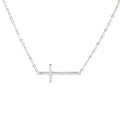 Initial Necklace Jewelry Sideway Cross Necklace Sterling Silver Cross Necklace
