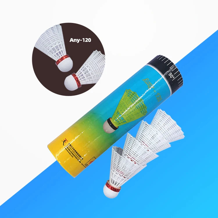6 Pcs Nylon Badminton Shuttlecocks Badminton Birdies High Speed Badminton Balls Stable & Durable white Nylon Leaf