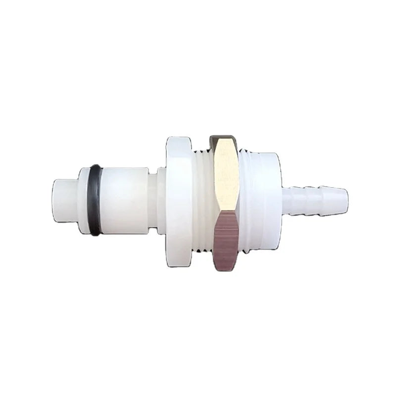 Large Flow 1/8" Hose Barb Valved 11/16-24UNEF Panel Mount Bulkhead Thread Male Insert Barbed Quick Disconnect Coupling