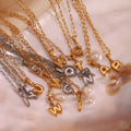 Non Tarnish Jewelry Stainless Steel Dainty Mini Bubble Puffy Letter A-Z Initial Necklace for Women Alphabet Pendant Necklace