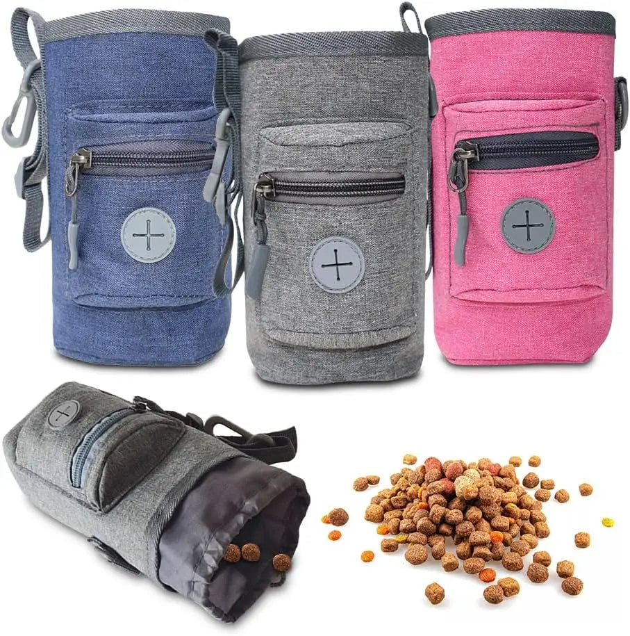 Pet Training Portable Pouch with Poop Bag Dispenser Portable Dog Treat Bag for Puppy or Kitten Outdoor Training and Travel