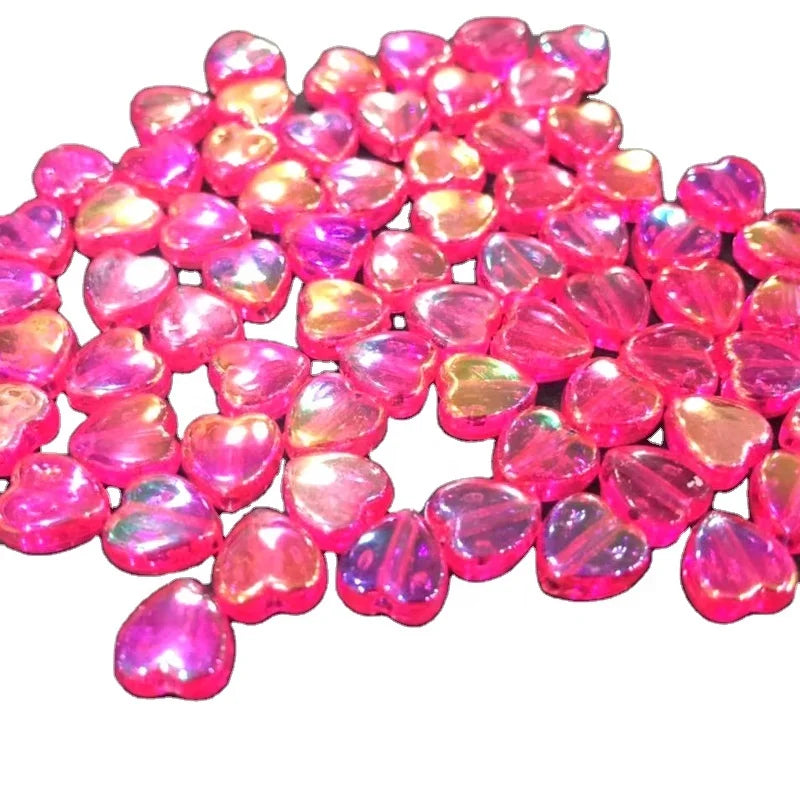 Wholesale 9*9mm Mixed AB Color Heart Loose Spacers Beads for Jewelry DIY Handmade Accessories