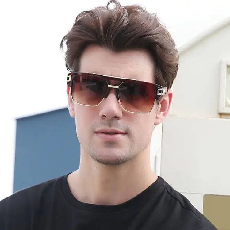 6626 Classic Luxury Men Sunglasses Glamour Fashion Brand Sun Glasses for Male Mirrored Retro Vintage Square Designer Shades