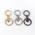 Meetee BF070 Ring Snap Hook Bag Hardware Accessories Lobster Clasps Dog Buckle Alloy Buckles Key Chain with Heart Pendant