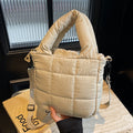 Casual Soft Cotton Thread Women Shoulder Bags Solid Color Simple Ladies Top Handle Bag Portable Lightweight Girl Crossbody Tote
