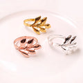 Elegant Rose Gold Napkin Ring Table Gold Leaf Napkin Rings Gold Fall Napkin Holders for Birthday Wedding Valentines