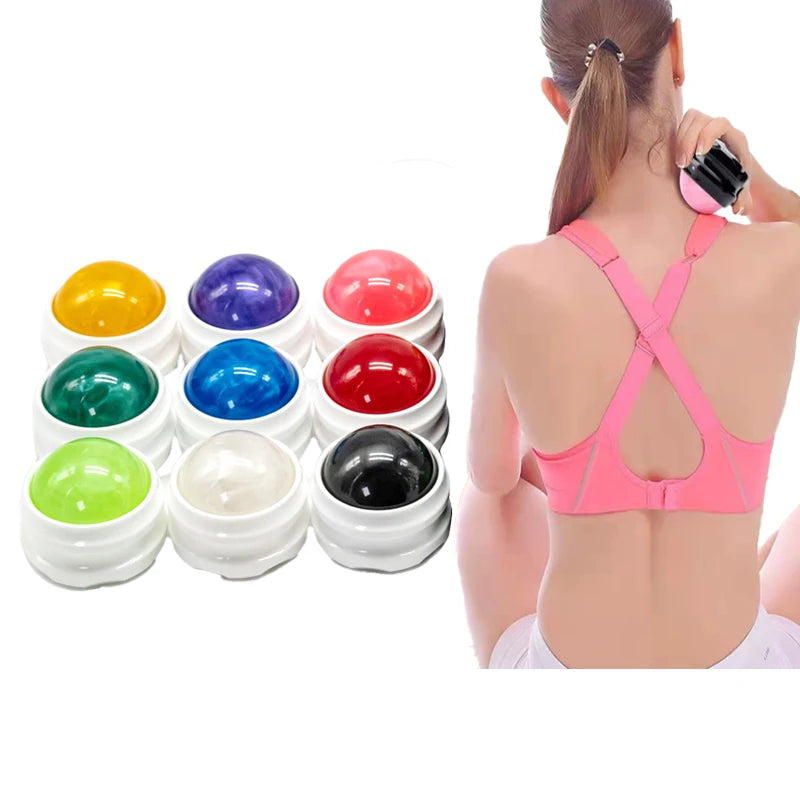 Get-Fit Manual Resin Therapy Ball 5.4cm Diameter Unisex Whole Body Relax Fitness Cryosphere Handheld Roller Massage Stick