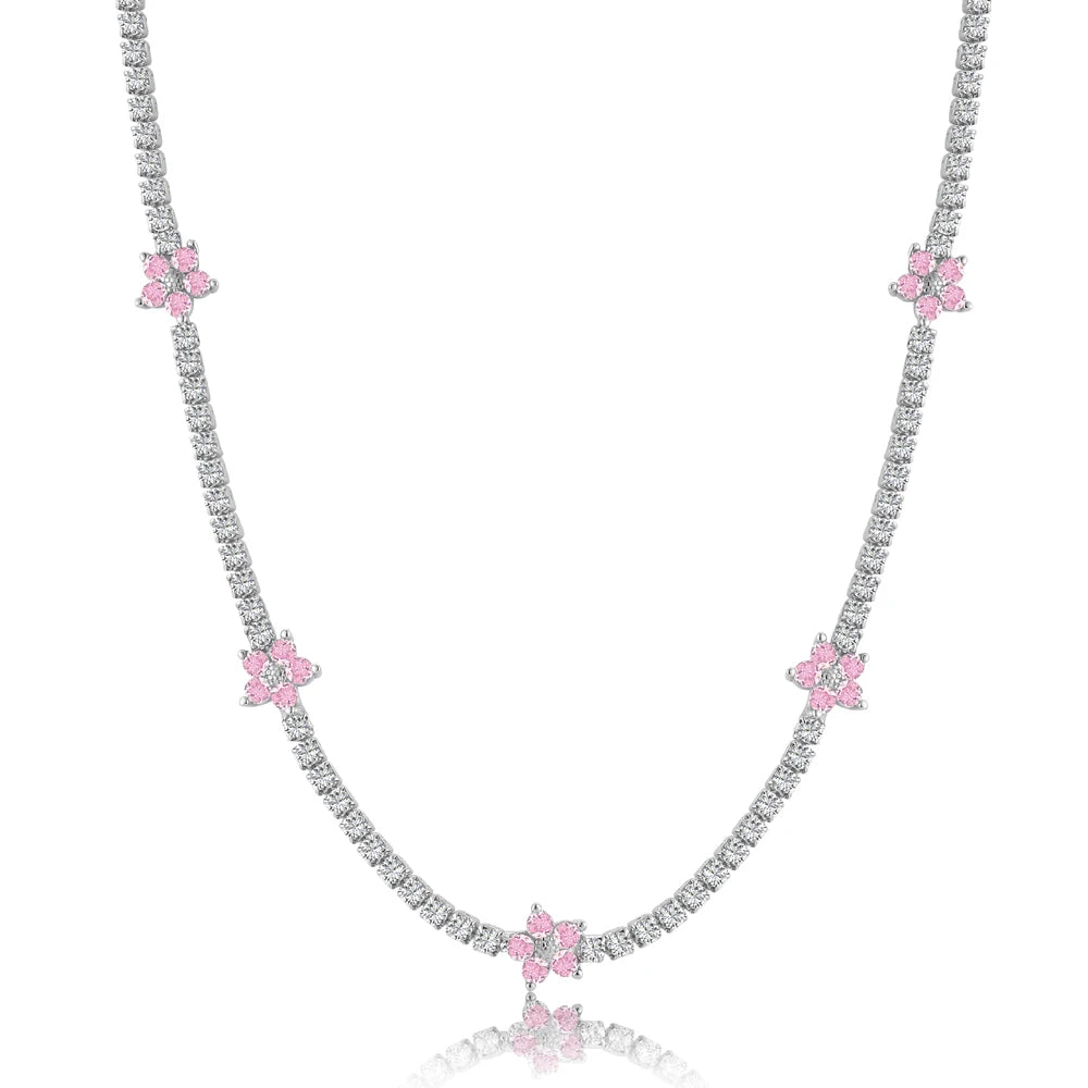 Dylam Luxury Collection in Stock No Moq Rhodium 18K Gold Plated 925 Sterling Silver  Infinite Elements Zirconia Tennis Necklace