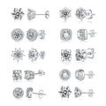 DEF VVS Claw Set halo Classic Moissanite Studs Round Cut Loose Gemstones S925 Sterling Silver Ladies Moissanite Earrings