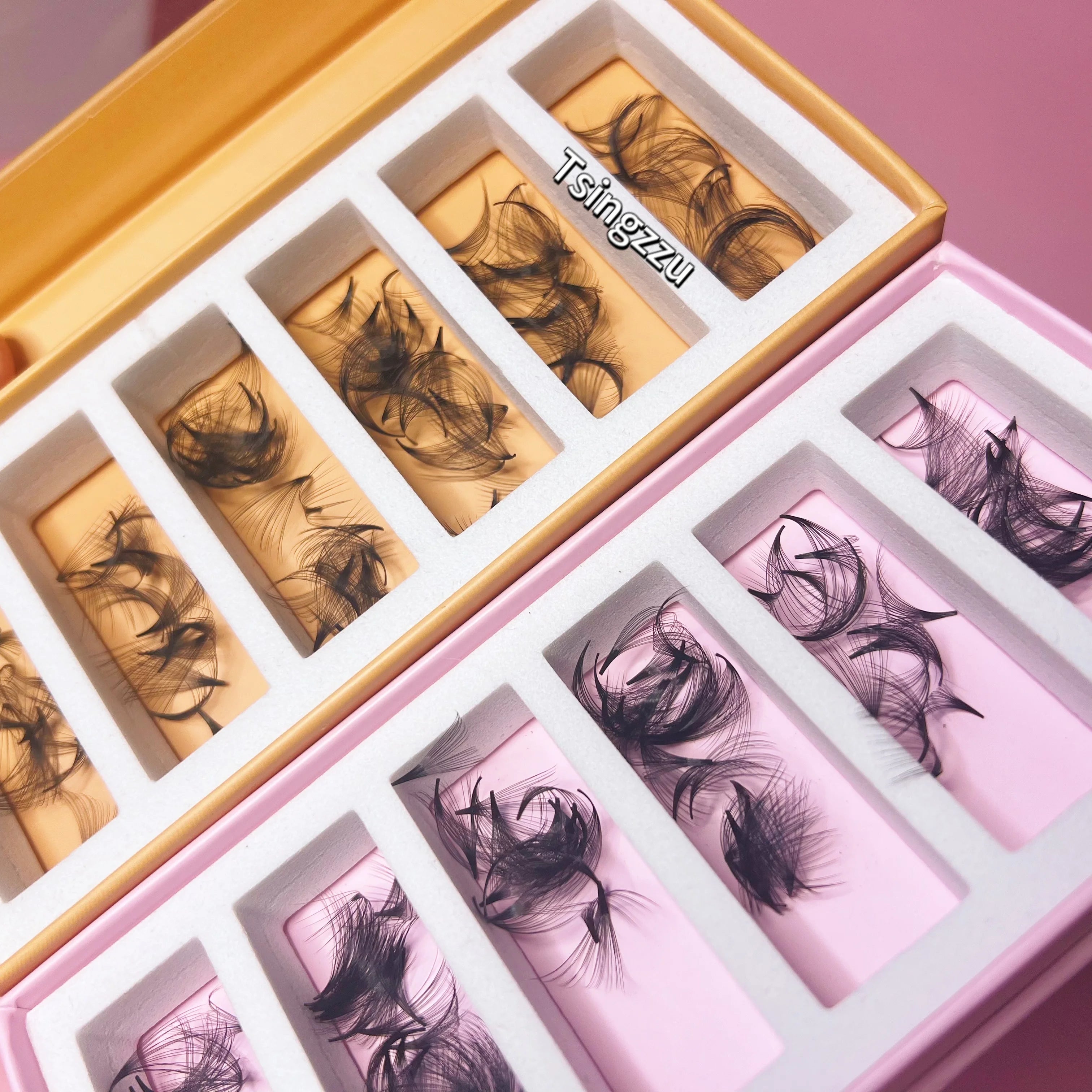 Volume Easy Fanning Eyelash Extensions Faux Mink Flare Easy Fan Eyelash Extention Natural Easy Fan Lashes Tray