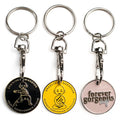 Luxury Supermarket Shopping Cart Chip Custom Logo Design Metal Keyring Trolley Token Coin Keychain Key Chain
