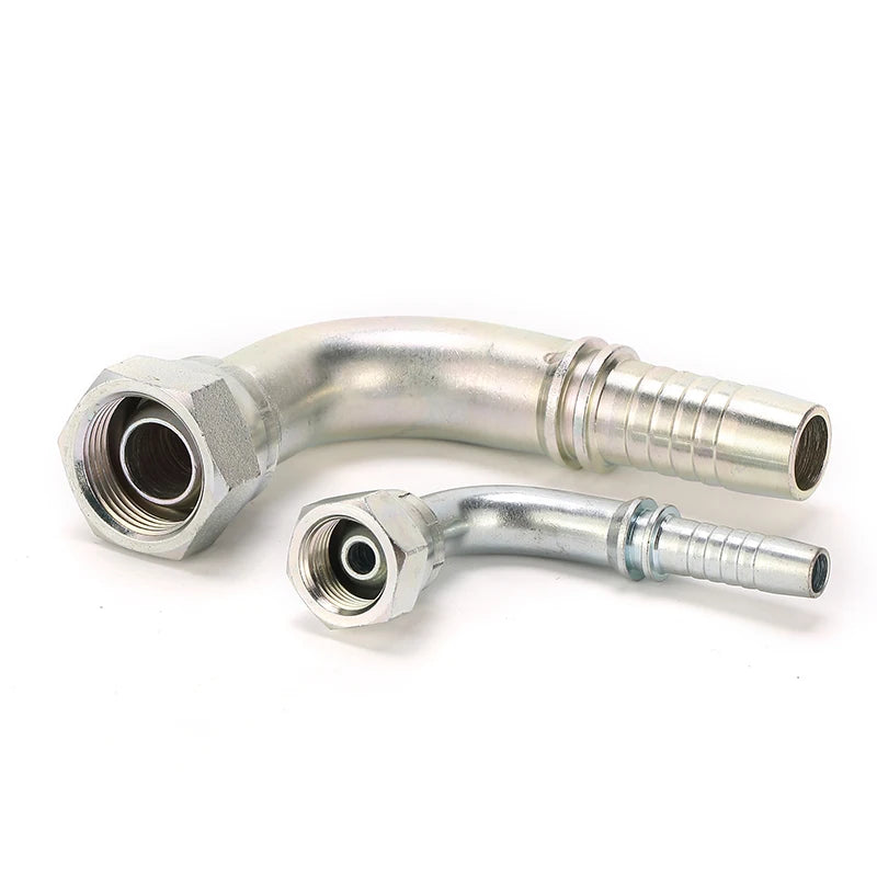 SALNYA Brand BSP Flat Elbow Swivel Hydraulic Hose Fittings Carbon Steel High Pressure Forged Ferrule Connection Smooth Surface