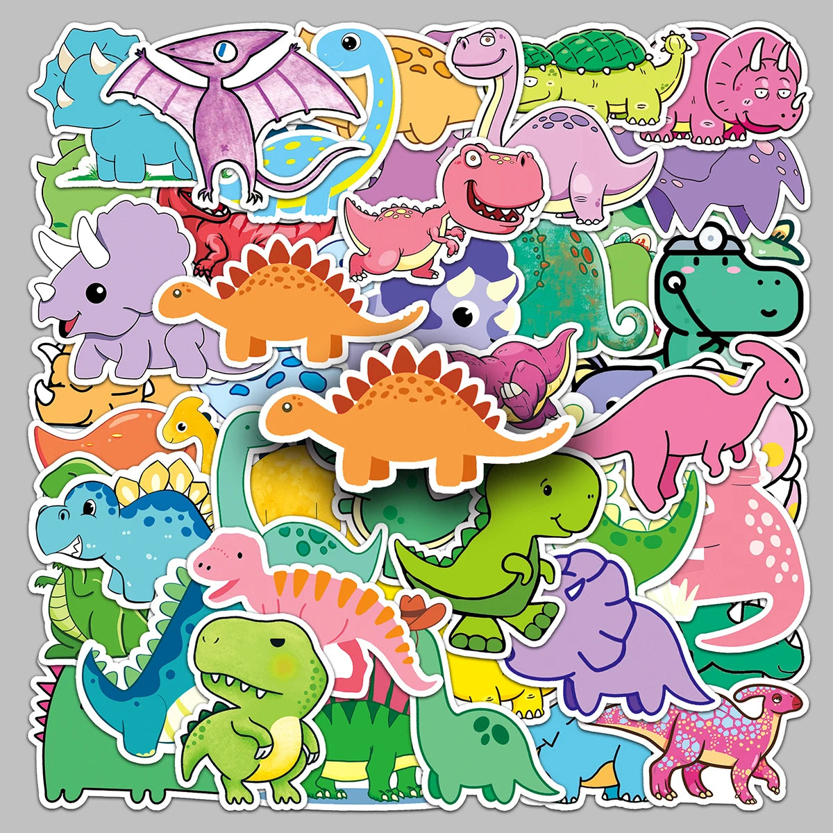 50PCS Factory Direct Sales Cute Animal Print Personality Little Dinosaur Sticker Ledger Refrigerator Flat Decorative Sticker