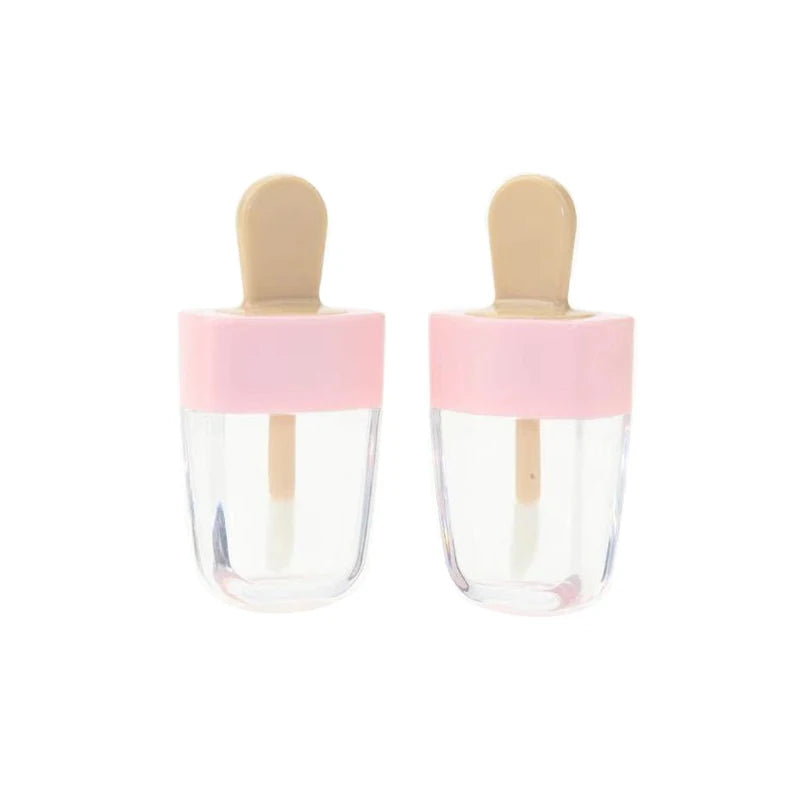 Hot Sale in Stock Cute Pink Plastic Ice Cream Popsicle Empty Lip Gloss Tubes Bottles 6ml Cosmetic