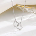 Fashion 925 Sterling Silver Double Hollow Heart Interlocking Charm Necklace for Women Wholesale