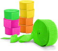 Luminous Neon Party Supplies Black Light Party Decorations Glow Crepe Paper Fluorescent Neon Paper Streamers