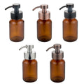 Factory Made 200Ml 300Ml Plastic Amber Pump Glass 500Ml Wide Mouth Square Amber Glass Bottle Hand Soap With Gold Pump