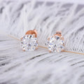Starsgem 9K Yellow Gold 5mm GH Moissanite Diamonds Push Back Stud Earring