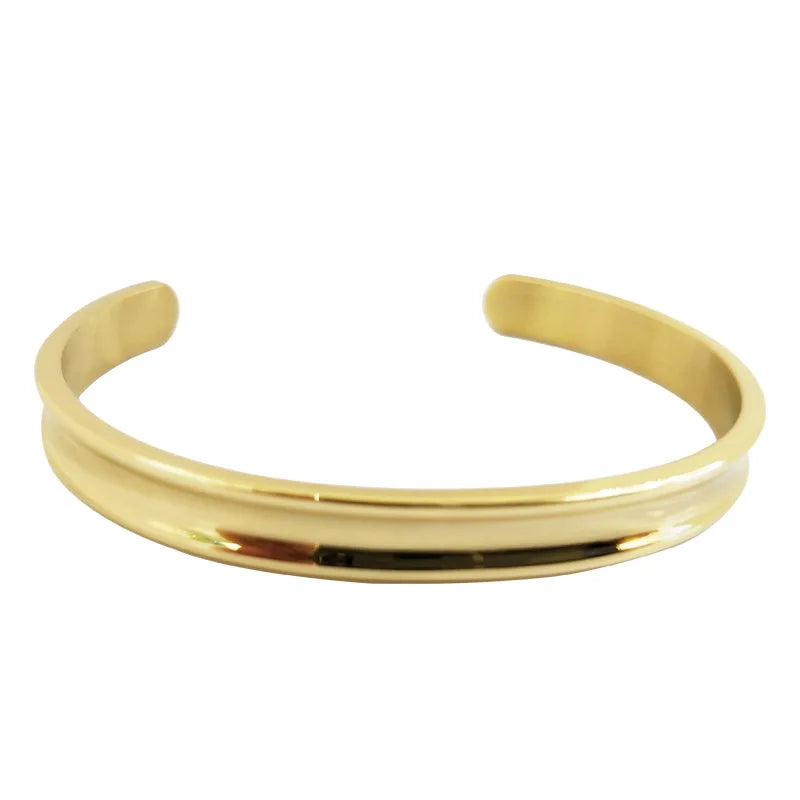 Wholesale Adjustable Pvd 18k Gold Plated Cuff Bracelets Bangle Blanks for Inlay