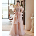 Wholesale Price Pink Lady Evening Princess Gown Backless Empire Waist A-Line Chiffon Ankle-Length Birthday Party Dress