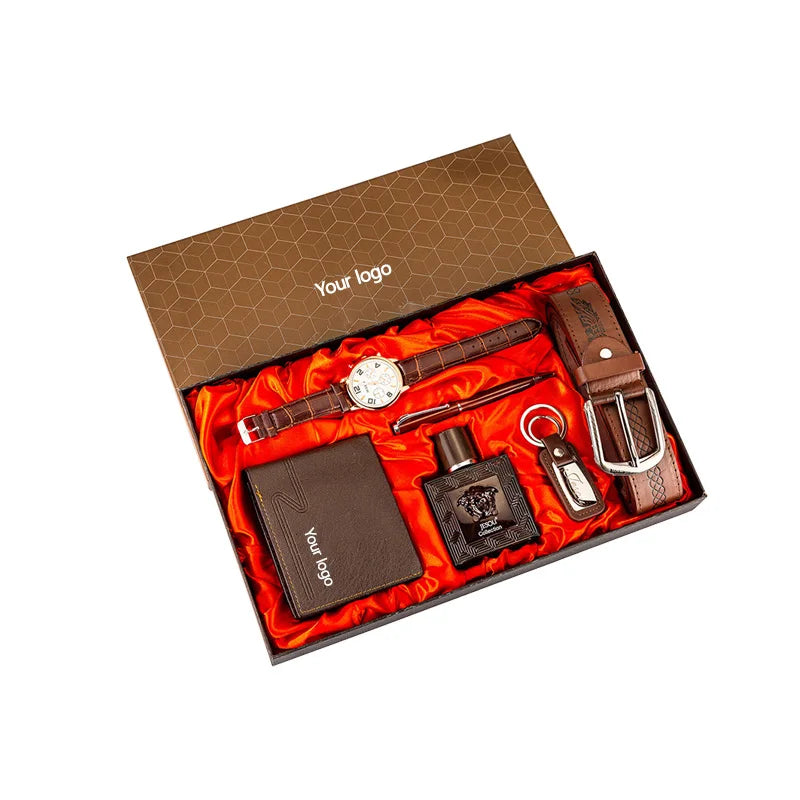Mens New Year Luxury Gift Watch Set Watches/pens/wallets/keychains Corporate Business Custom Fathers Day Gifts Unique Products