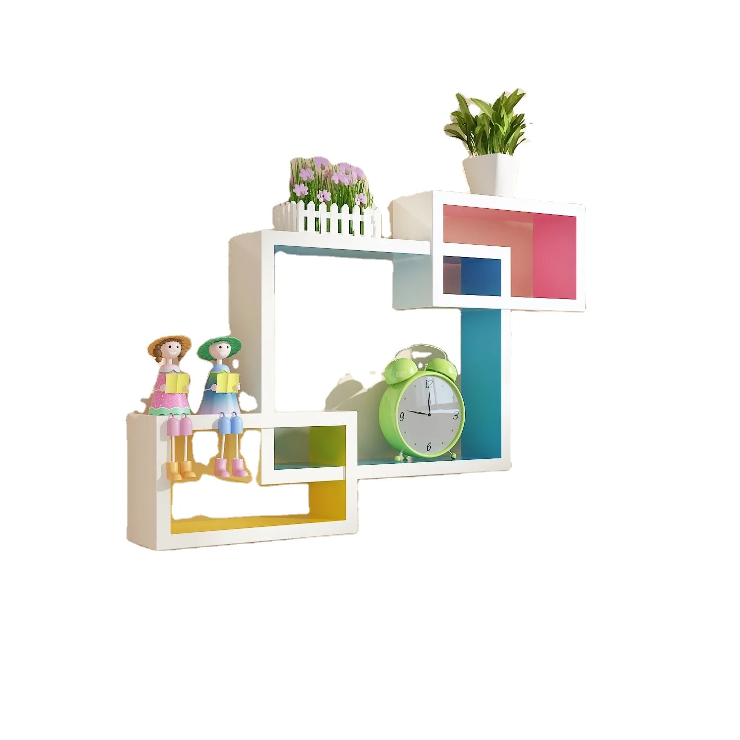 2025 New Wood Three-Piece Wall Decoration Rack Elegant Wall Hanging Frame for Living Room or Bedroom