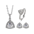 HL05T Abiding Fine Jewelry 925 Silver Gra Certified Trillion Cut VVS DEF Color Moissanite Bridal 3 Pieces Jewelry Sets