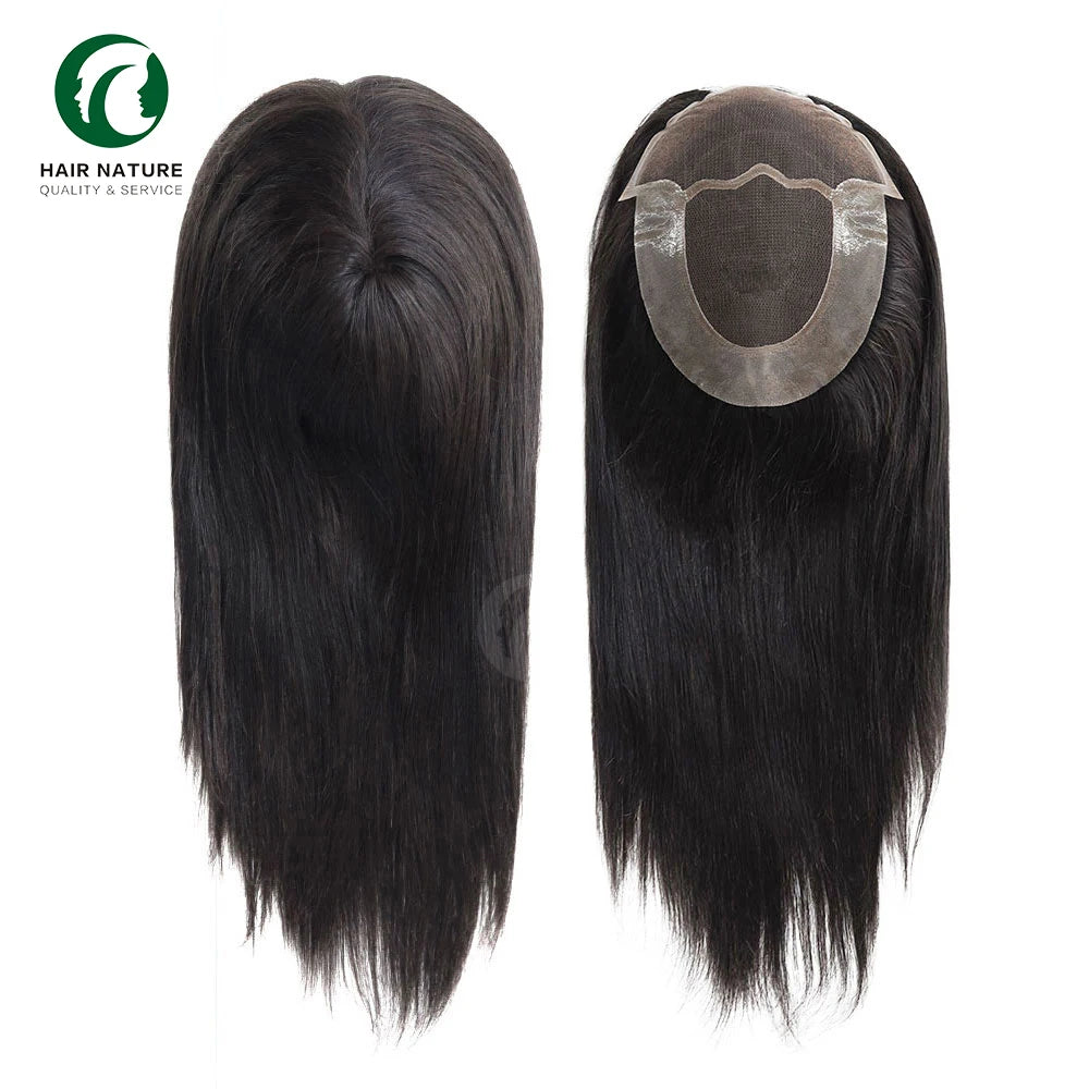 Cheap Lace Hair Topper India Human Hair Toupee for Women Various Sizes Bleach Knots in Front Hairpieces