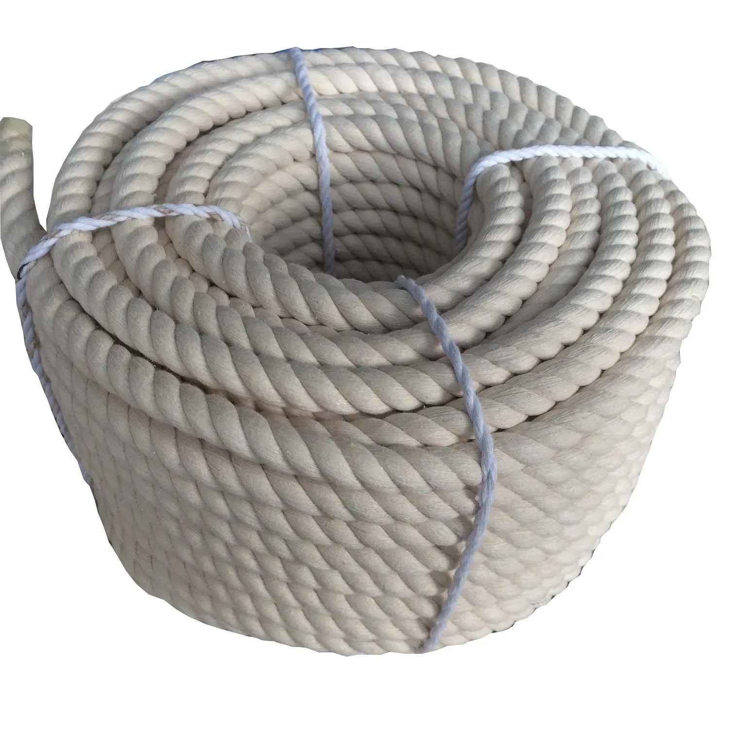 3 Strand Twisted Natural Cotton Rope DIY Coil-Packed Cotton Rope
