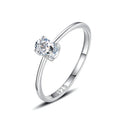 Fine Jewelry 925 Sterling Silver Fashion Oval Shape Zircon Diamond Women Simple Wedding Ring