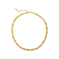 Waterproof Jewelry Stainless Steel 18K Gold Crossed Double Layers Herringbone Twisted Snake Choker Necklace